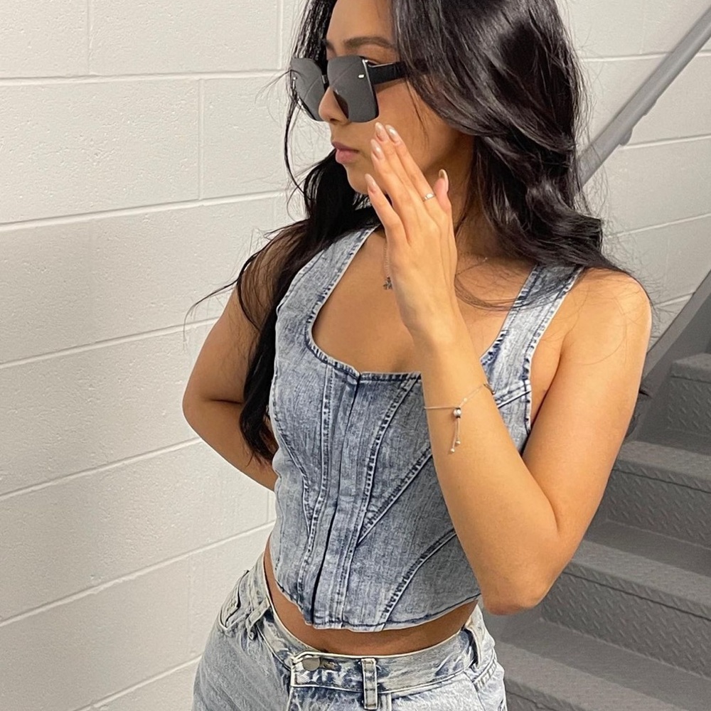 Jean corset top
